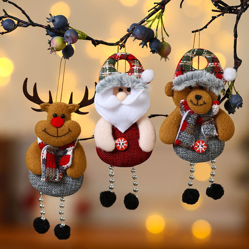 Plush Christmas Character Hanging Ornament Holiday Decor Set