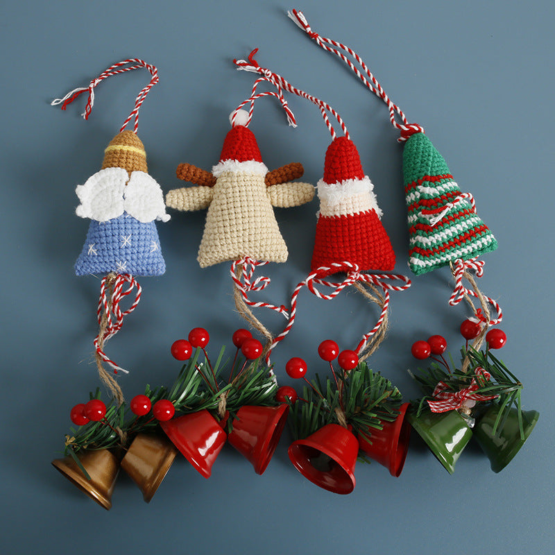 Handmade Crochet Christmas Car Hanging Bell Holiday Decor