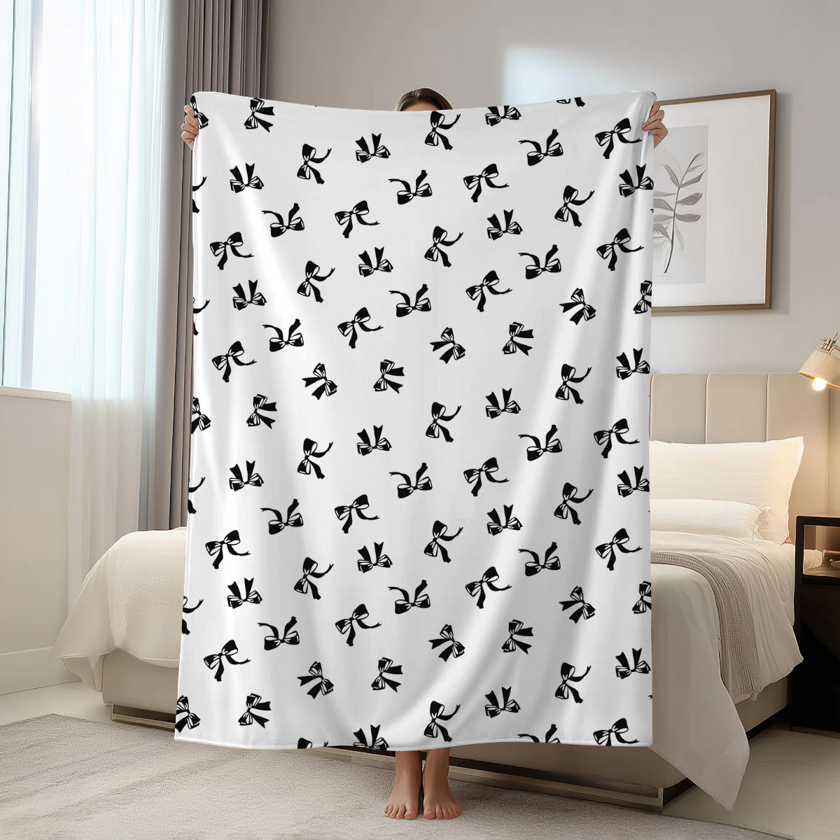 Valentine Flannel Throw Blanket Cozy Heart Print
