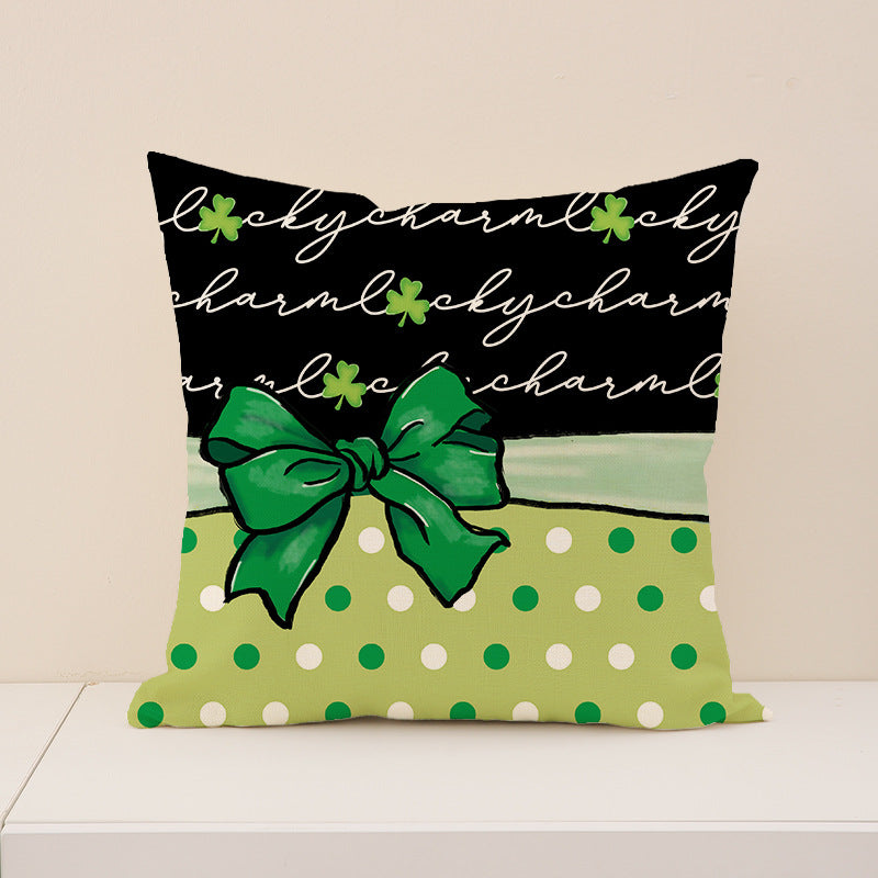 St. Patrick’s Day Green Party Decor Shamrock Pillow Cover