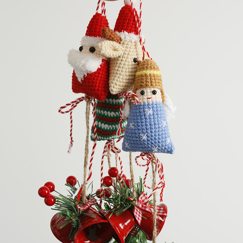 Handmade Crochet Christmas Car Hanging Bell Holiday Decor