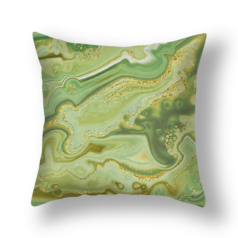 Abstract Gold Foil Linen Throw Pillow Cover 18x18 Square