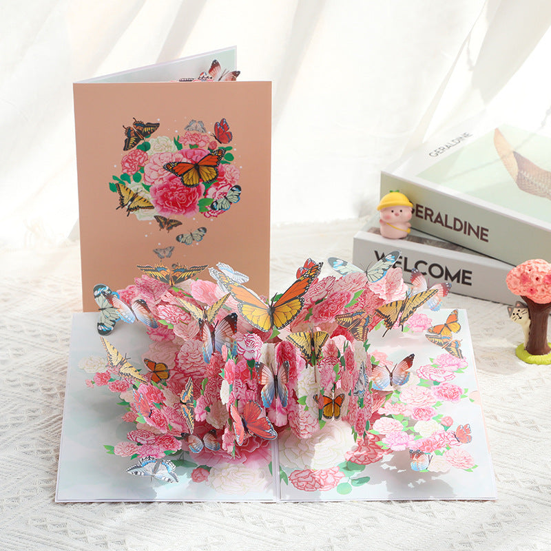 Valentines Day Flower Butterfly Greeting Card Romantic Gift