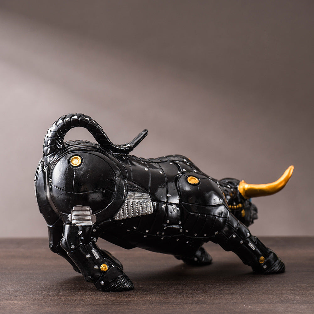 Resin Bull Statue Animal Decor for Home Office Desk Gift