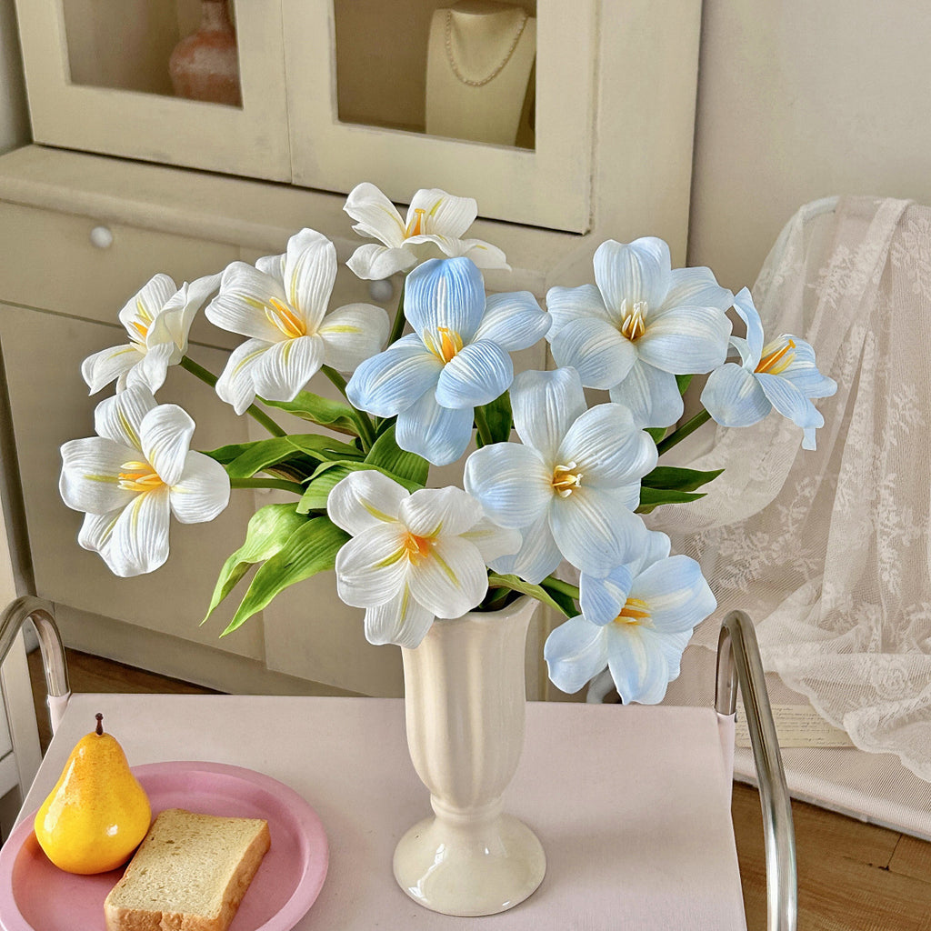 Artificial Magnolia Flower Bouquet Faux Floral Home Wedding Decor
