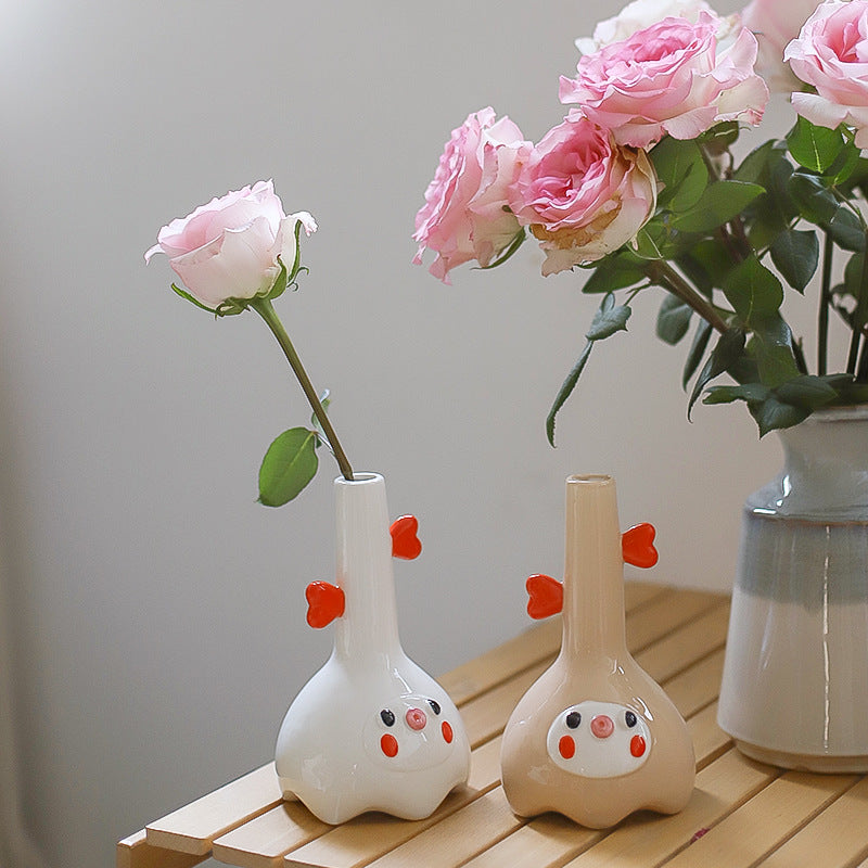 Charming Ceramic Animal Vase Desk Décor Cute Home Décor