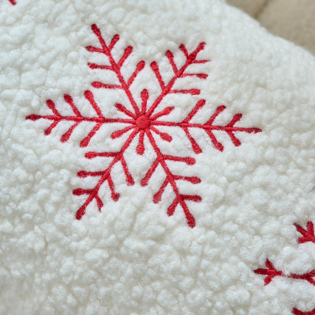 Christmas Embroidered Pillow Covers Gingerbread Snowflake