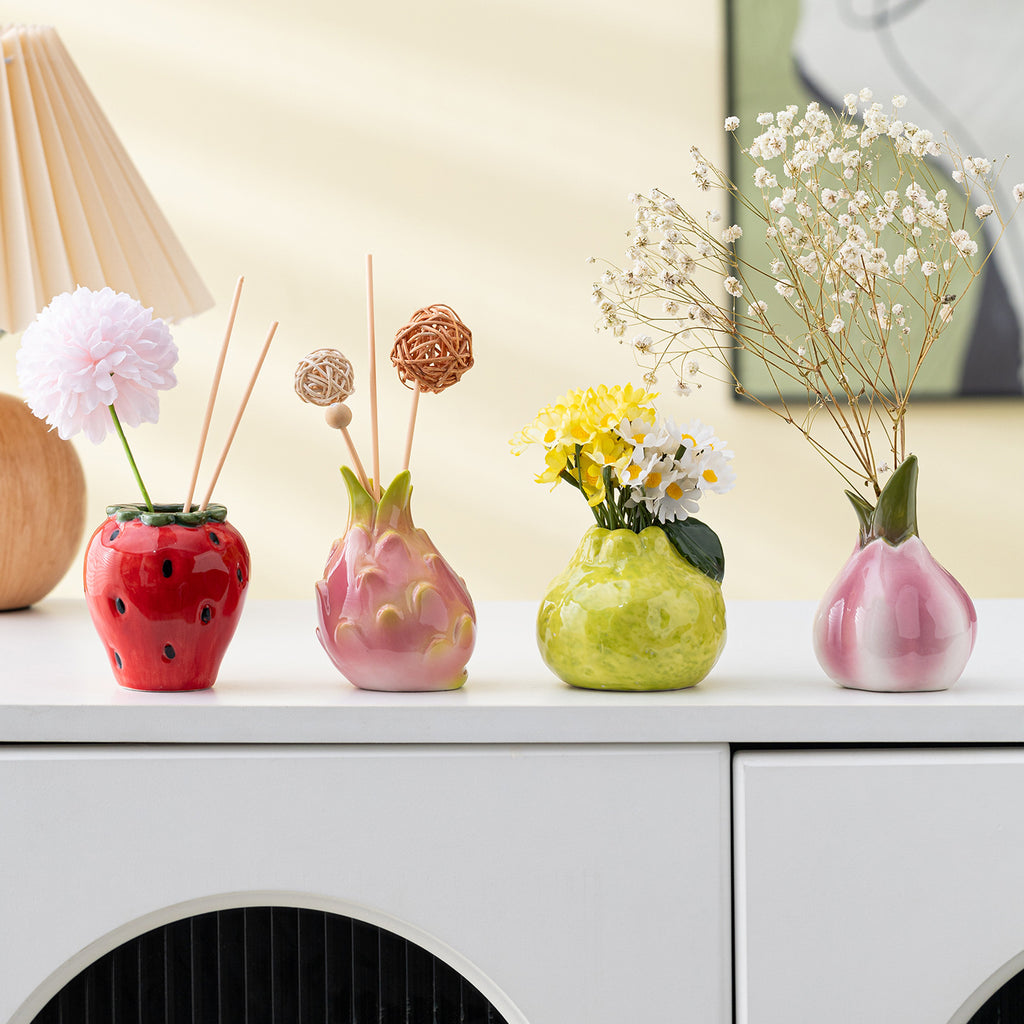 Adorable Fruit Ceramic Vase for Desk and Home Decor