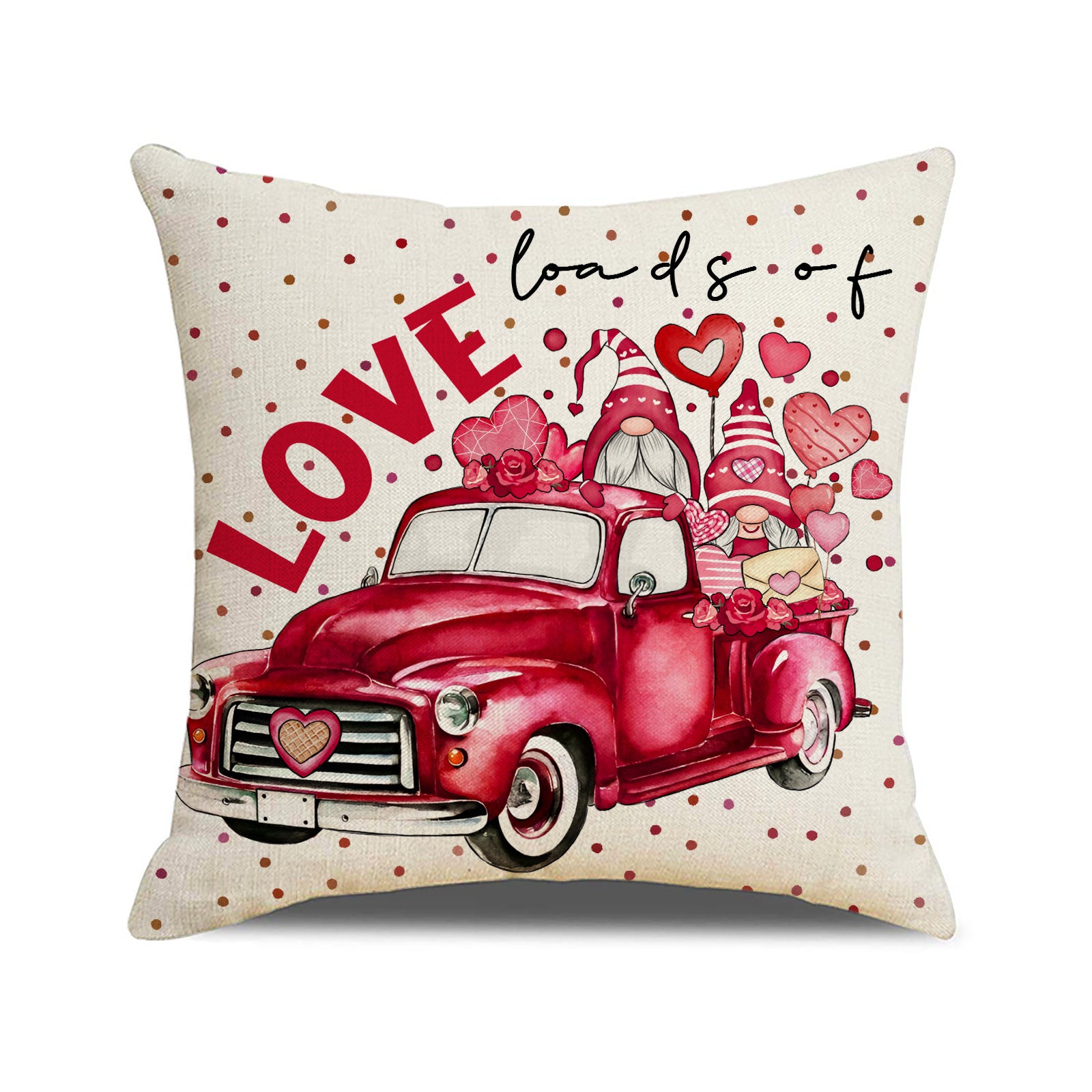 Valentine Red LOVE Pillow Covers Set Rustic Heart Decor