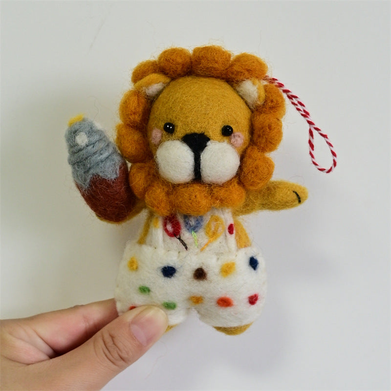 Needle Felt Animal Keychain Handmade Wool Felt Bag Charm