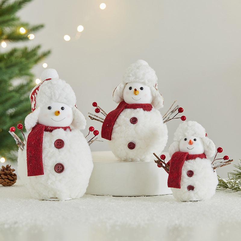 Fabric Snowman Christmas Figurine Holiday Tabletop Decor