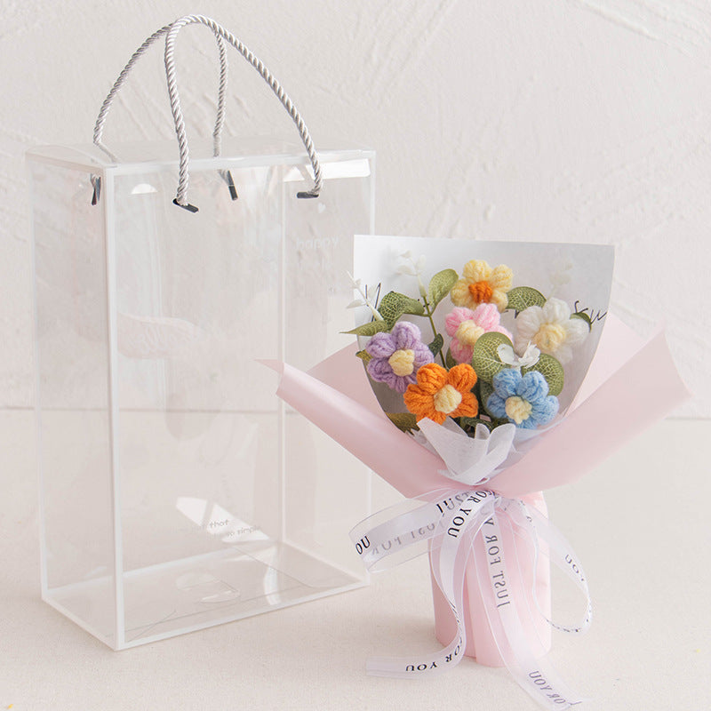 Handmade Crochet Flower Bouquet Desk Decor Gift