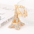 Rhinestone Eiffel Tower Keychain Metal Paris Charm Key Ring