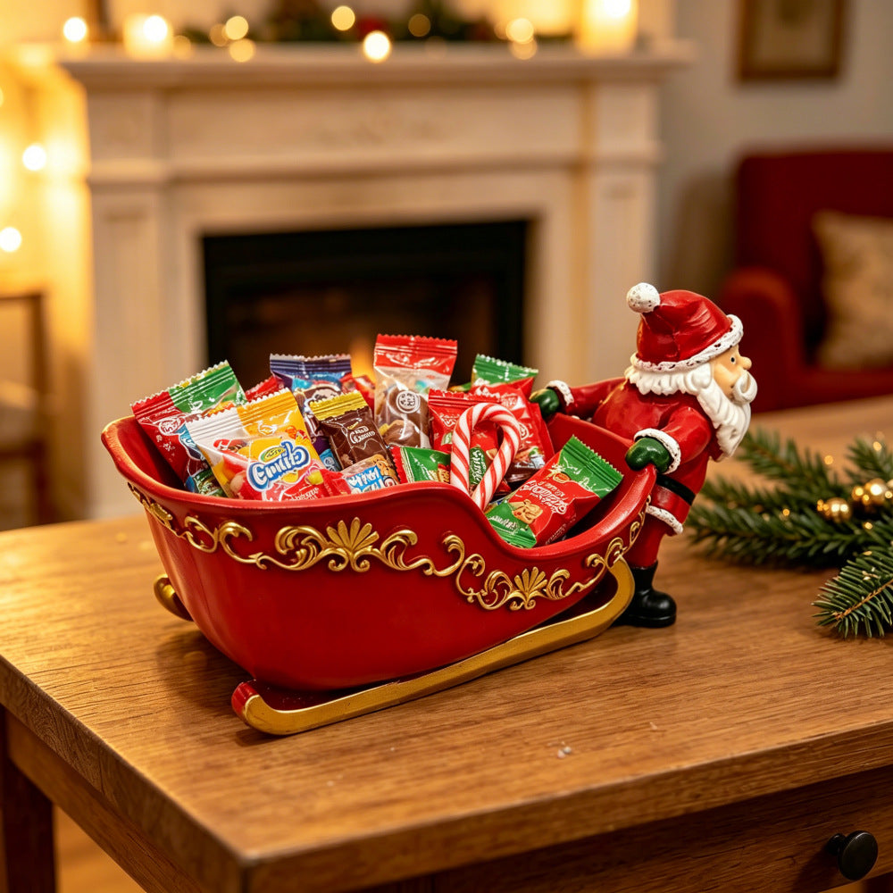 Resin Santa Claus Candy Storage Tray Christmas Tabletop Decor