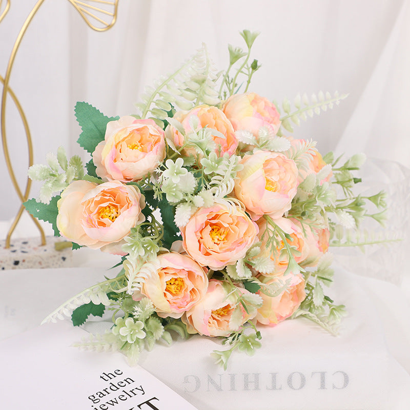 Valentine’s Faux Peony Rose Bouquet Floral Home Decor