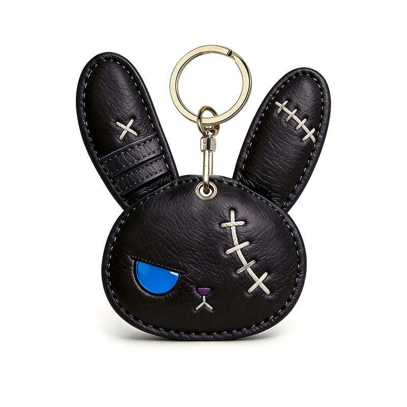 Cute Bunny Keychain Faux Leather Rabbit Bag Charm Accessory