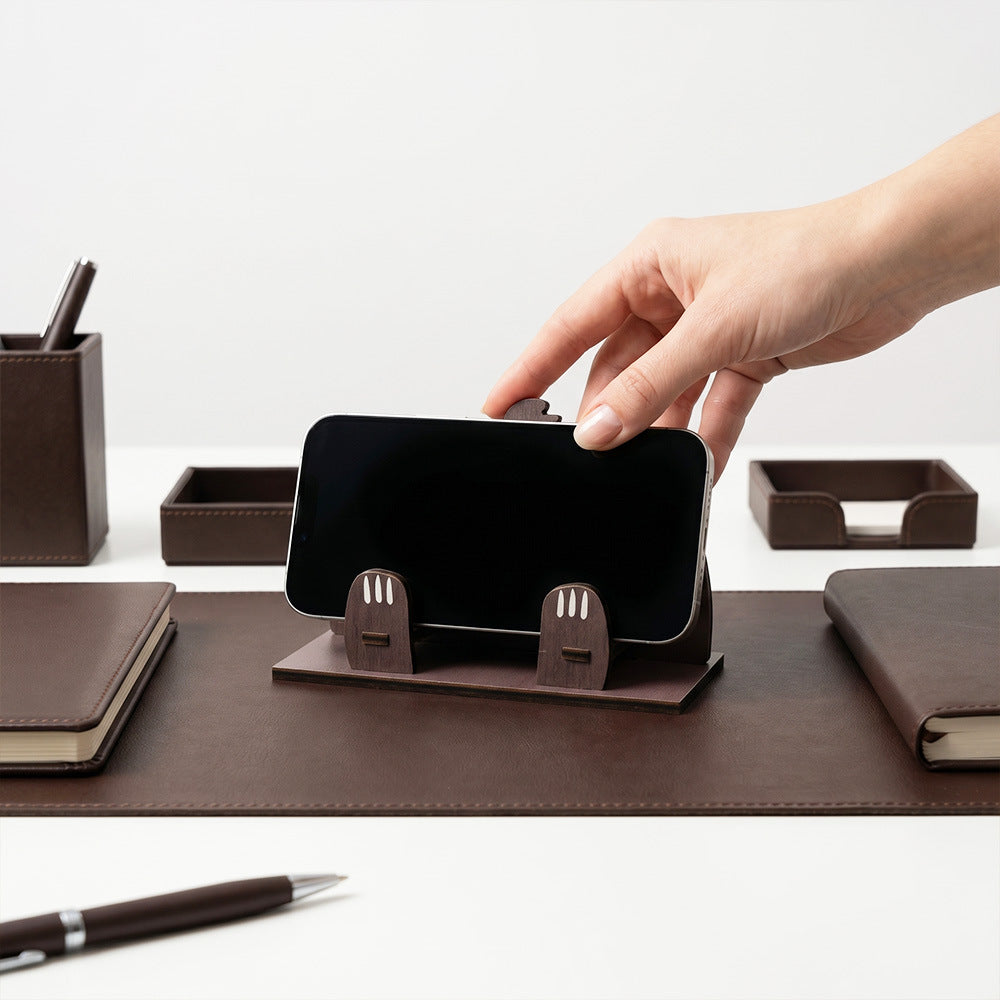 Animal Eyeglasses Stand Wooden Desk Organizer Display Holder