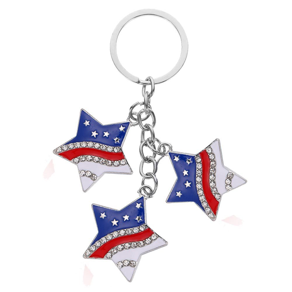 4th of July Patriotic USA Flag Keychain Accessory