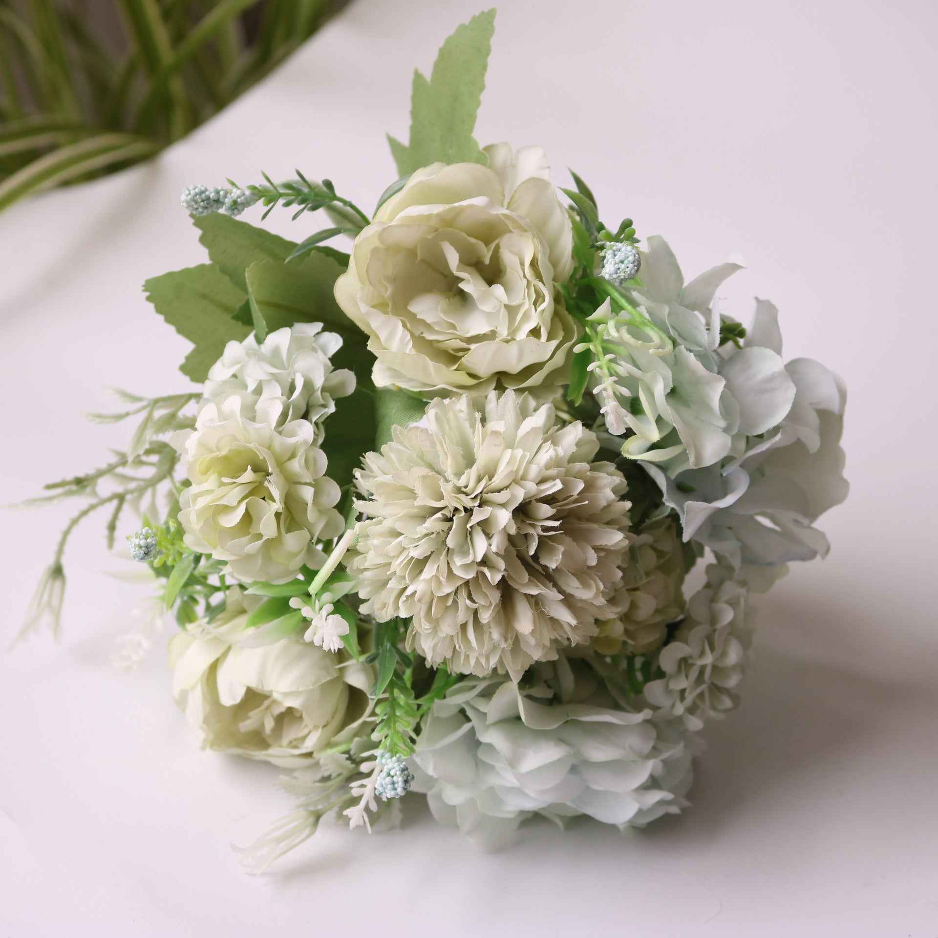 Valentine 7-Head Nordic Faux Peony Hydrangea Bouquet