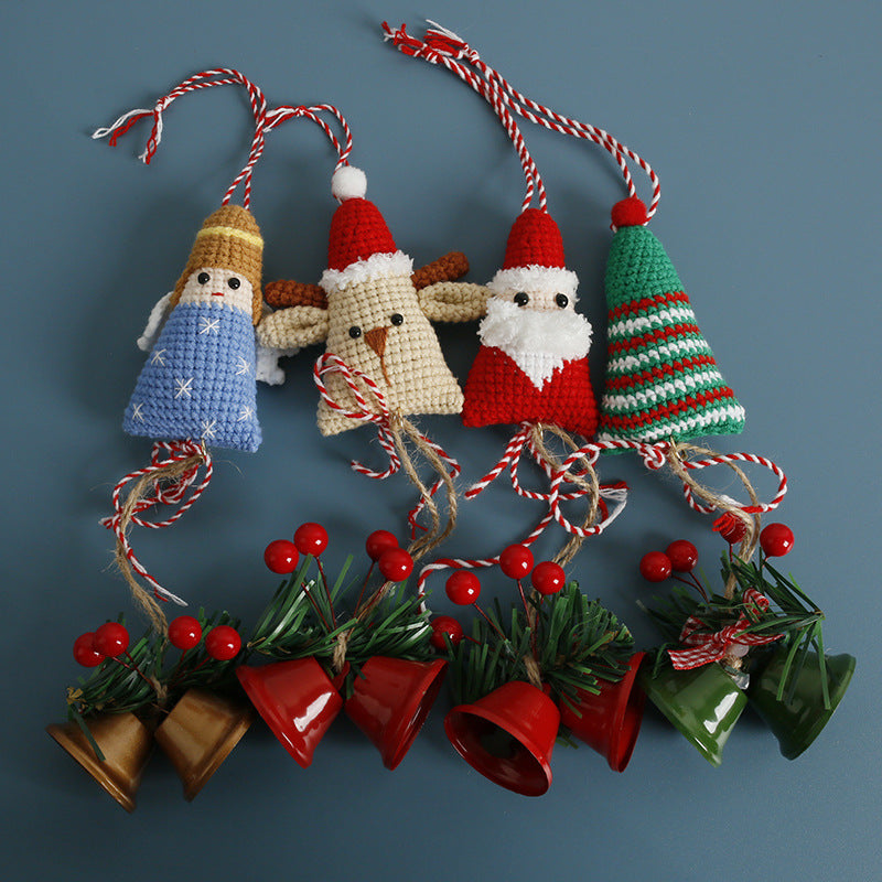 Handmade Crochet Christmas Car Hanging Bell Holiday Decor