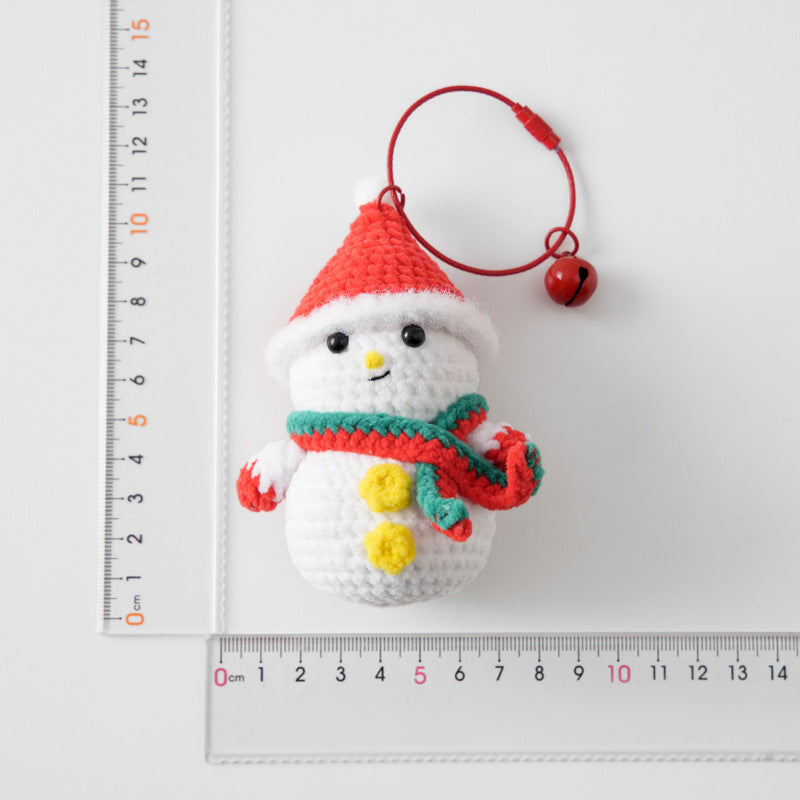 Crochet Snowman Christmas Keychain Holiday Bag Charm