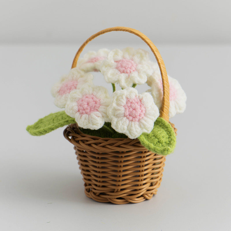 Valentine Holiday Decorations Crochet Flower Handmade Decor