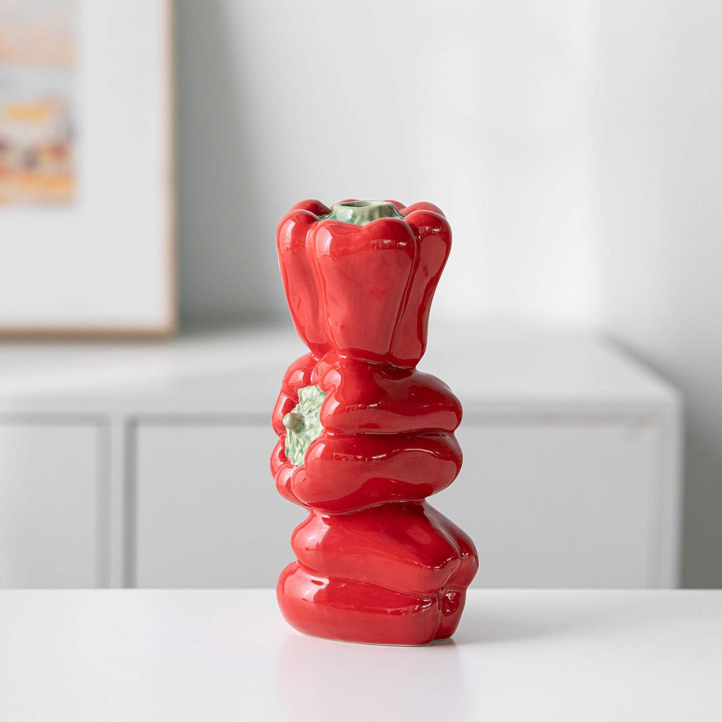 Ceramic Fruit Stack Vase Decorative Tabletop Centerpiece