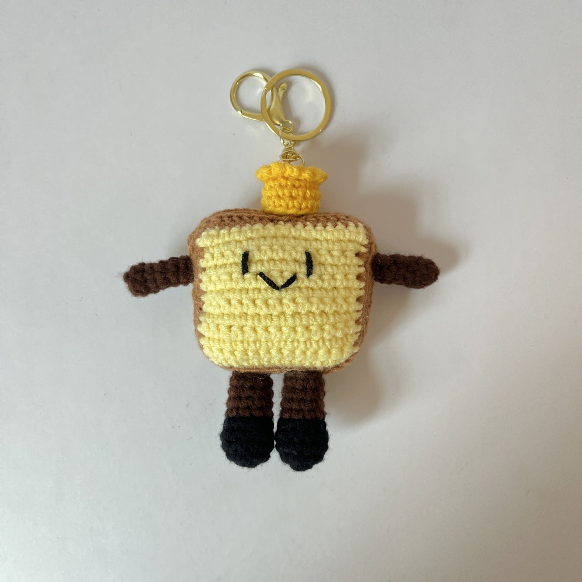 Crochet Bread Plush Keychain Cute Food Charm