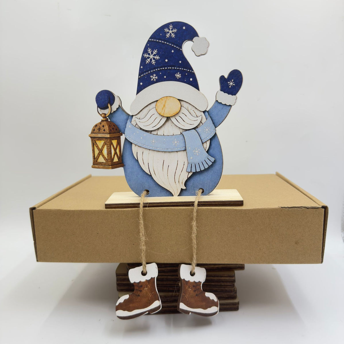 Christmas Gnome Wooden Tabletop Decor With Boots