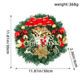 Christmas Wreath with Red Bow and Ornaments Door Decor