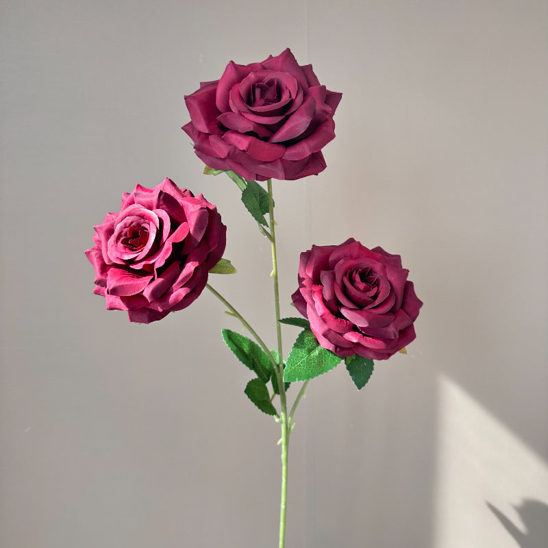 Valentine’s Day 3 Head Faux Rose Bouquet Wedding Decor