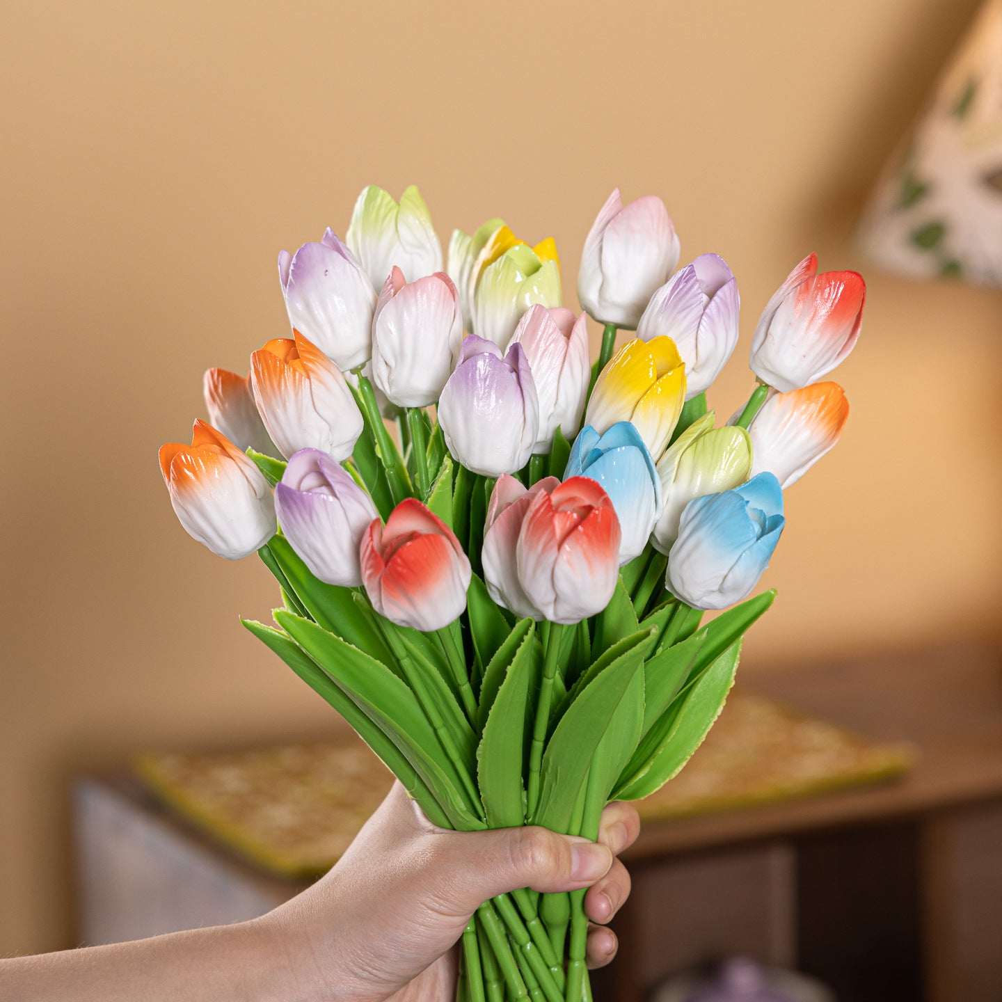 Handcrafted Ceramic Tulip Bloom Floral Stem Home Decor