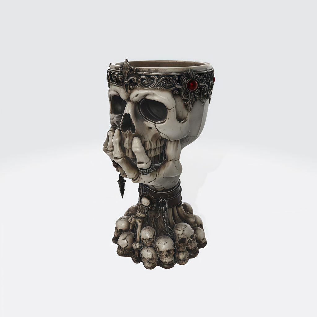 Gothic Skull Planter Resin Vase Halloween Decor