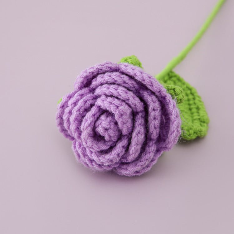 Valentine Crochet Rose Artificial Flower for Home Decor