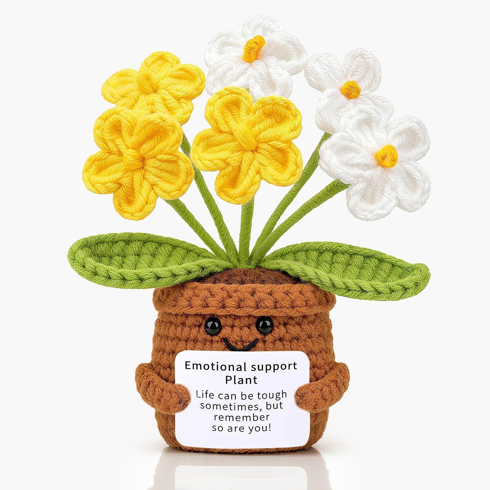 Handmade Crochet Flower Pot Positive Desk Decor