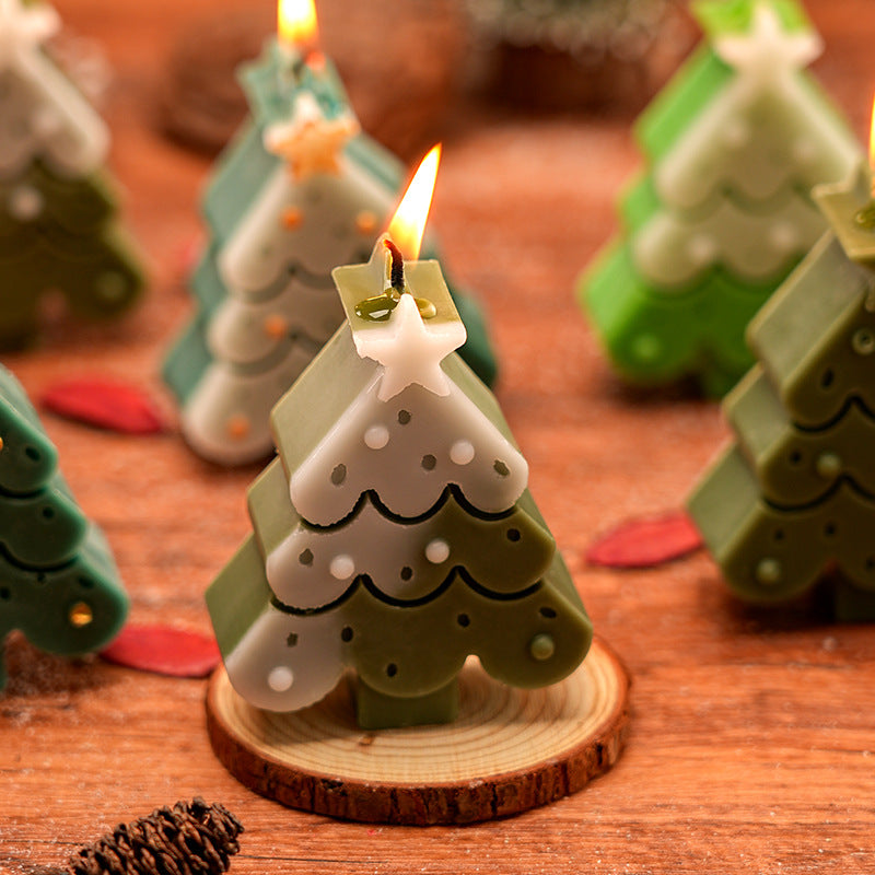 Christmas Tree Shaped Scented Candle Holiday Home Decor