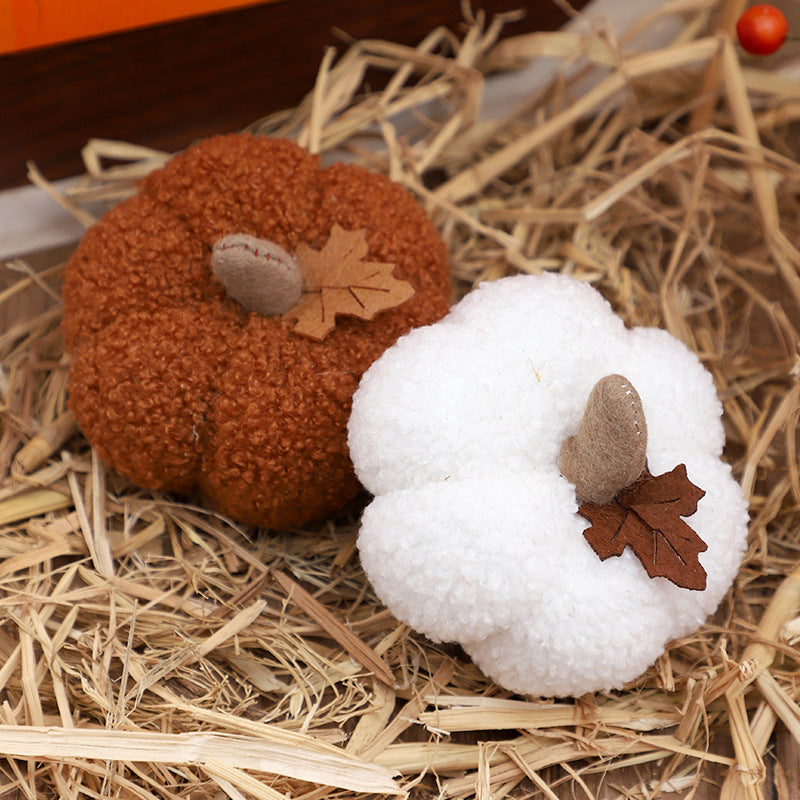 Plush Pumpkin Fall Harvest Tabletop Decoration