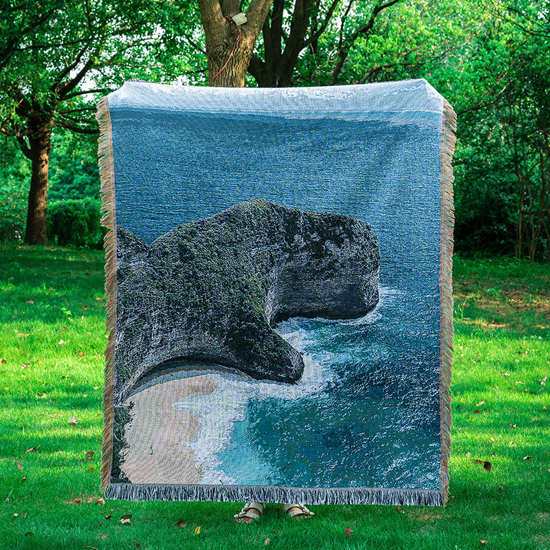 Scenic Woven Throw Blanket Jacquard Sofa Home Decor
