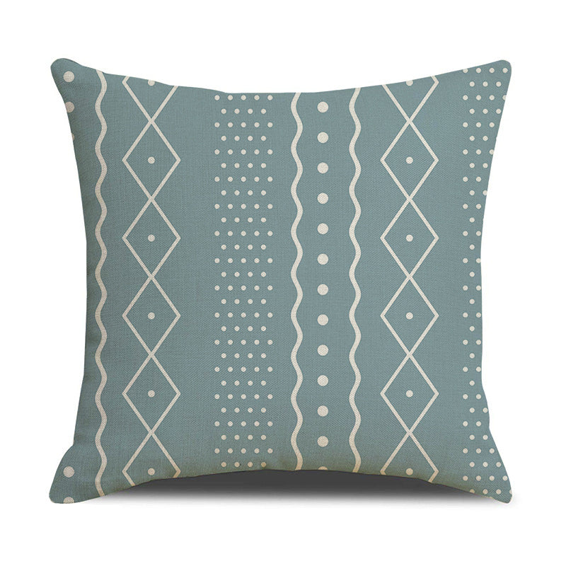 Linen Geometric Letter Throw Pillow Cover Square Sofa Decor
