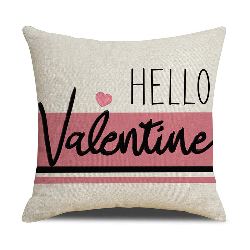 Pink Valentine Heart Pillow Covers Romantic Linen Decor