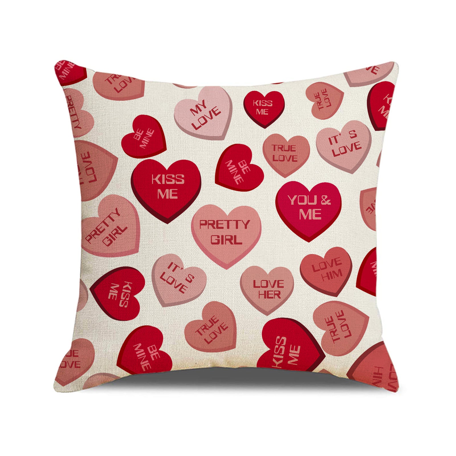 Valentine Red Heart Pillow Covers Set for Sofa Home Decor