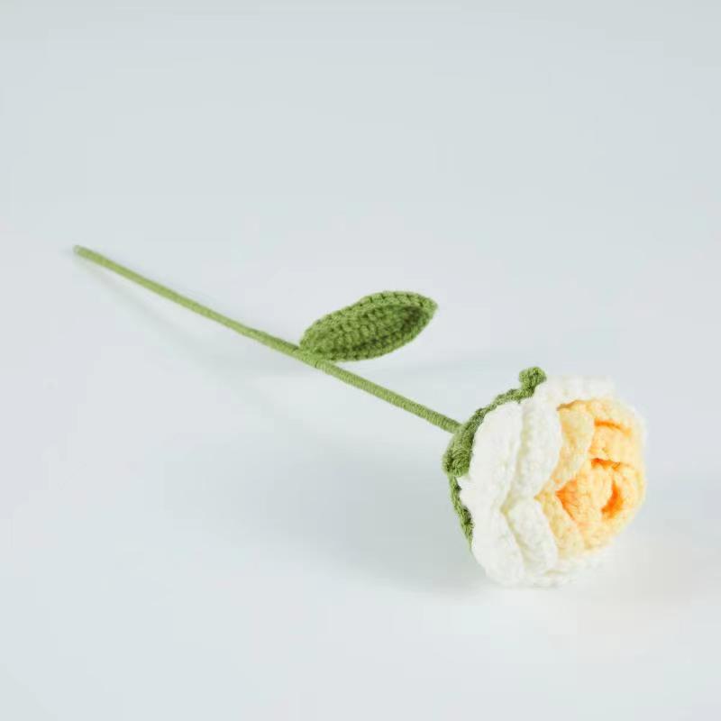 Valentine’s Day Crochet Flower Stem Cute Knitted Gift Decor