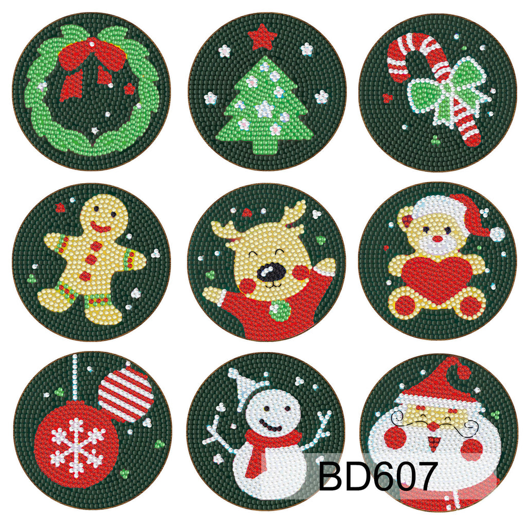 Christmas Diamond Painting Coaster DIY Kit Holiday Craft Set