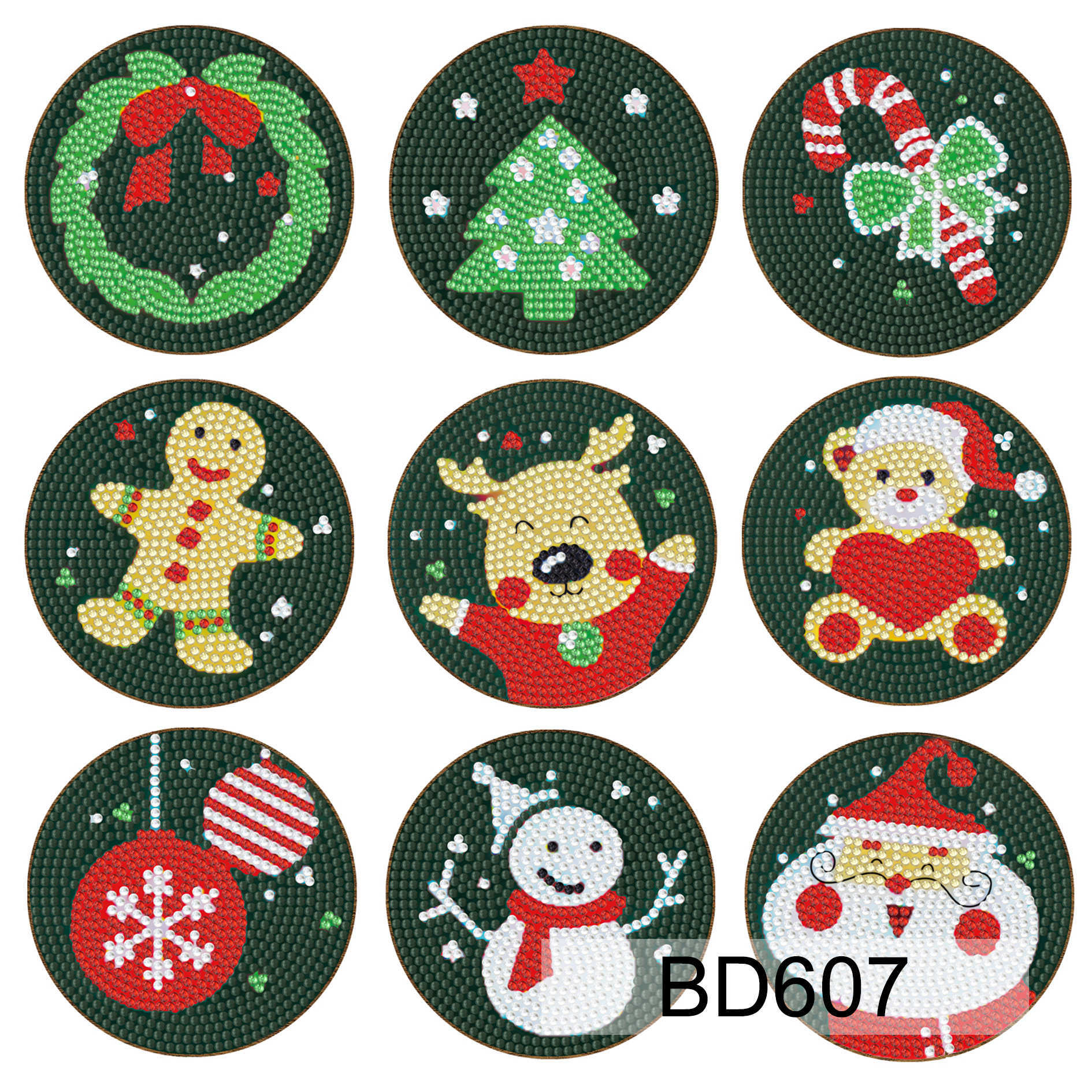 Christmas Diamond Painting Coaster DIY Kit Holiday Craft Set