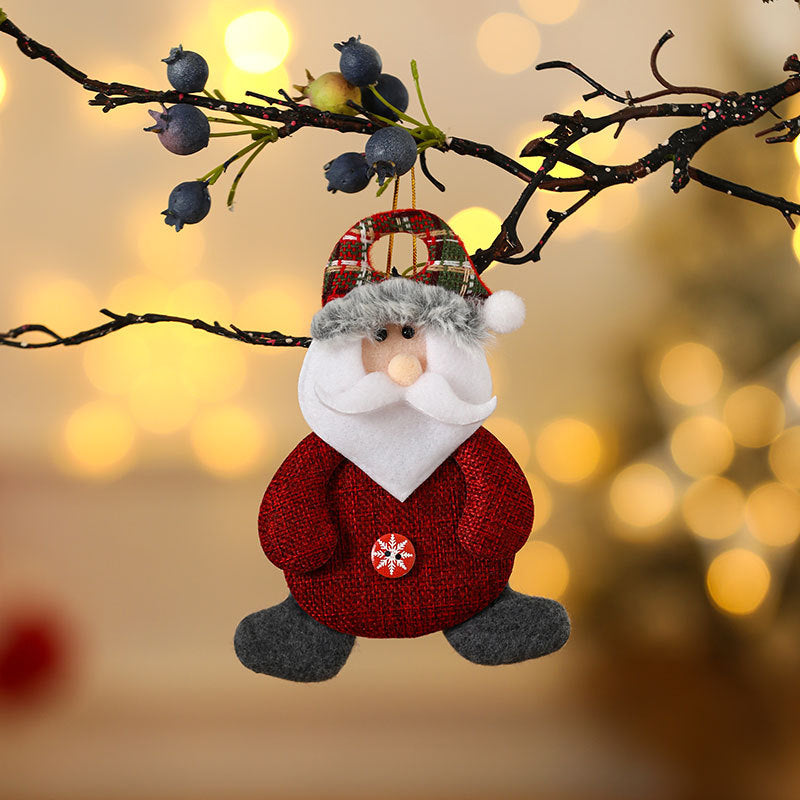 Cozy Plush Christmas Character Ornament Holiday Decoration Set