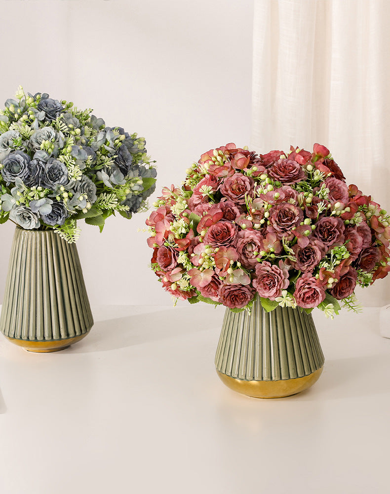 Valentine’s Day Vintage Peony Rose Hydrangea Faux Bouquet