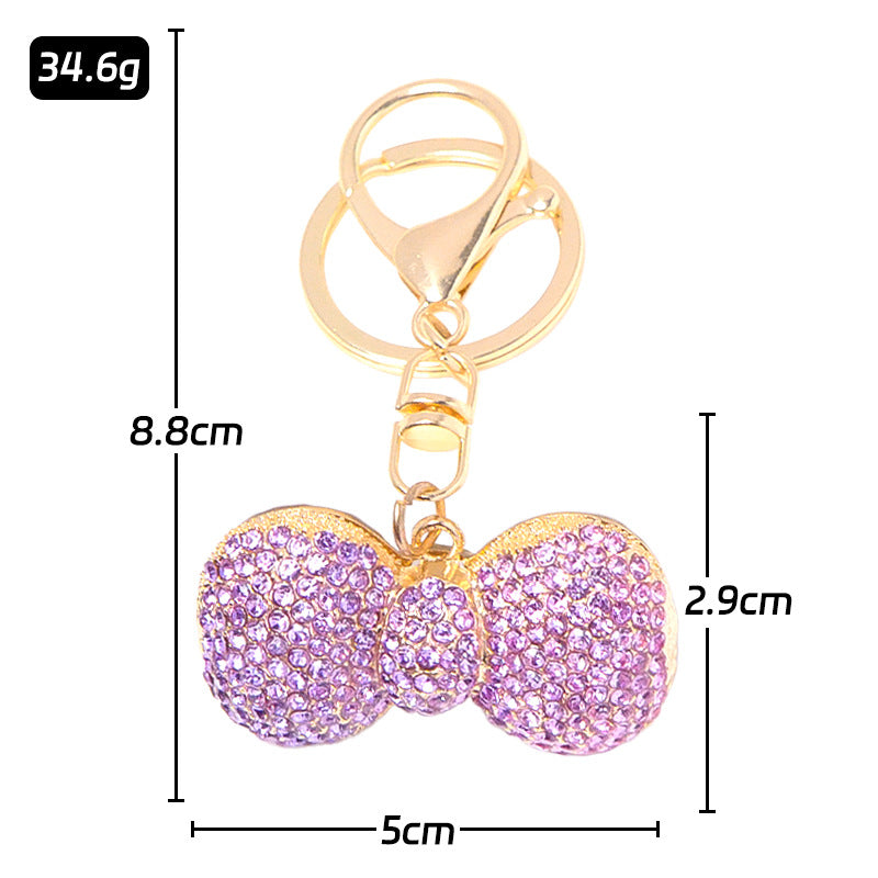 Rhinestone Bow Keychain Bling Bag Charm Car Key Ring