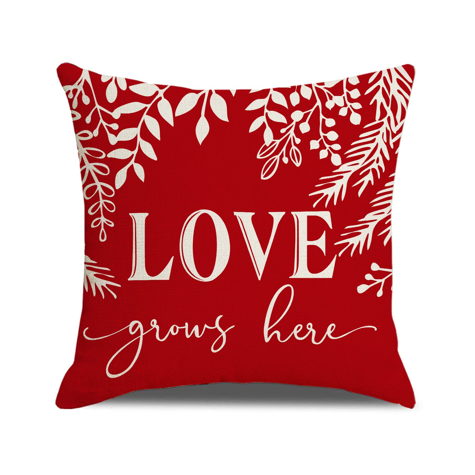 Valentine Pillow Covers Linen Love Print Decorative