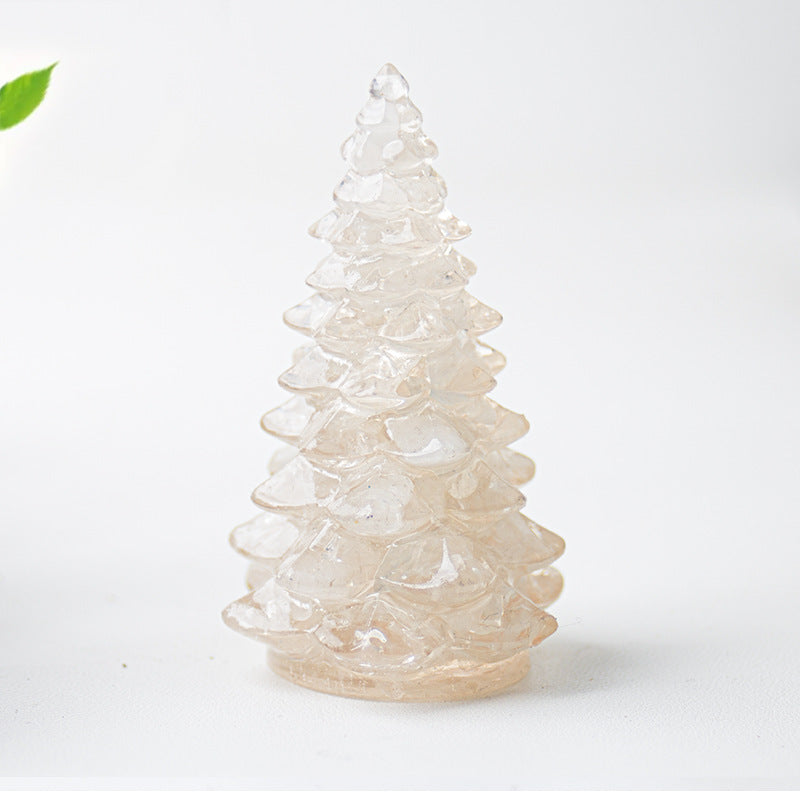 Christmas Resin Tree Figurine Mini Holiday Table Decor
