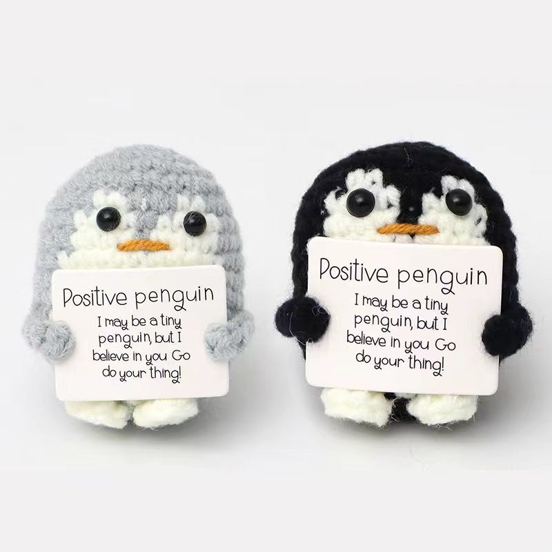 Valentine’s Day Crochet Penguin Keychain Cute Positive Gift